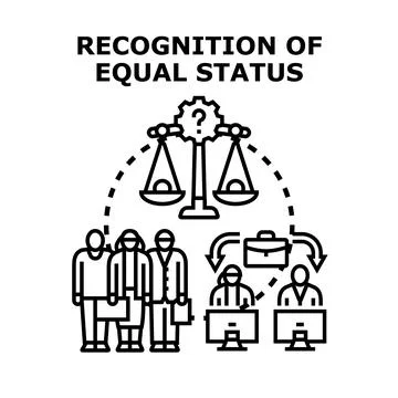 Recognition of equal status and fair career opportunities Stock Illustration