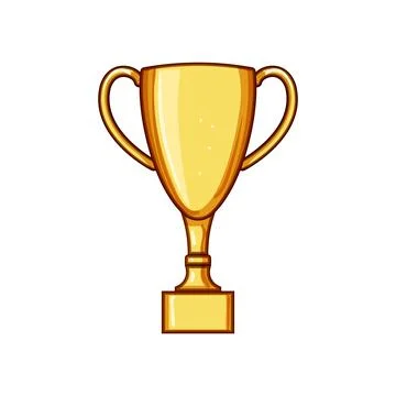 Recognition gold trophy cartoon vector illustration Stock Illustration