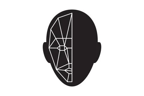 Recognition icon, identity system recognize. Security digital scanner for ver Stockillustratie