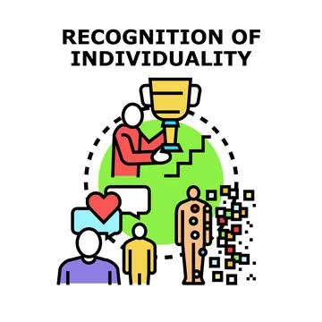 Recognition of individuality concept for unique achievement Stock Illustration