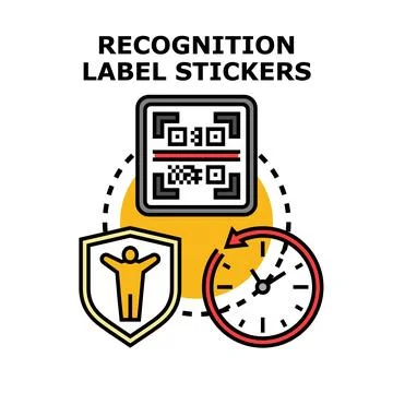 Recognition label stickers concept vector illustration イラスト素材