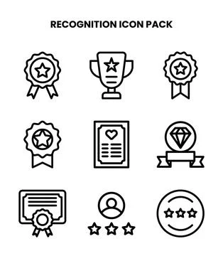 Recognition Line Bundle Icons Pack Illustrazione stock