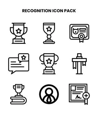Recognition Line Graphics Icons Pack Illustrazione stock