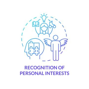 Recognition of personal interests blue gradient concept icon Illustrazione stock