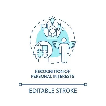 Recognition of personal interests turquoise concept icon Stock Illustration