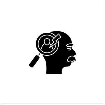 Recognition problems glyph icon Stock Illustration