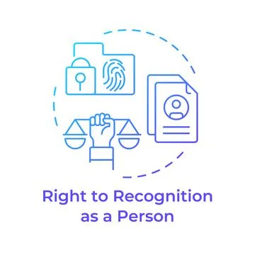 Recognition right blue gradient concept icon Stock Illustration