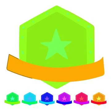 Recognition star badge vector cartoon graphic Stock Illustration