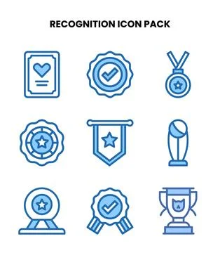 Recognition Two Colour UI Icons Pack 스톡 일러스트