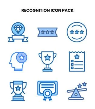 Recognition Two Colour UI Icons Pack Ilustración de archivo