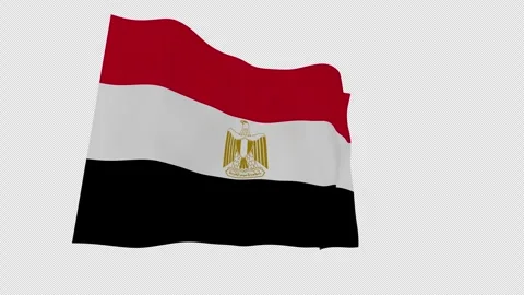 Recognizable Drifting Egypt National Flag Loop Alpha Channel 库存影片 342736367