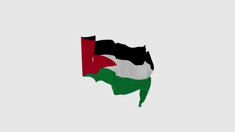 Recognizable Motion Jordan National Flag Loop Alpha Channel Stockbeeldmateriaal 342735402