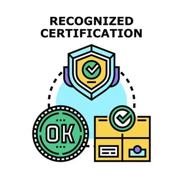 Recognized certification concept for quality approval process Stockillustratie