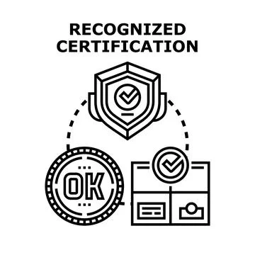 Recognized certification concept for quality approval process Stock Illustration