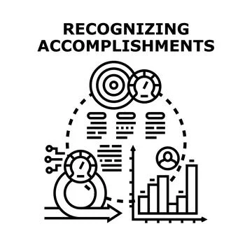 Recognizing accomplishments and performance evaluation concept Stock Illustration