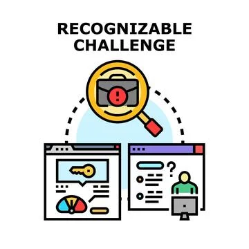 Recognizing business challenge identifying solution process Stock Illustration