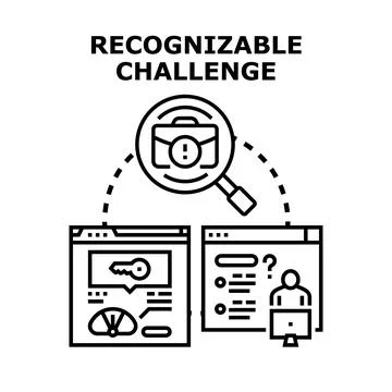 Recognizing business challenge identifying solution process Stock Illustration