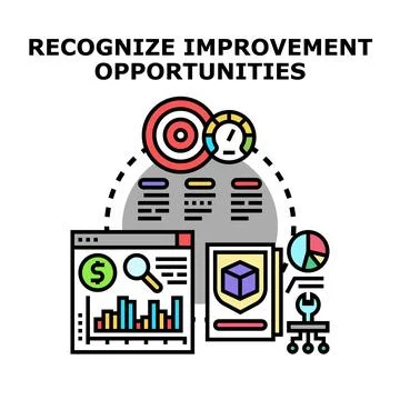 Recognizing business improvement opportunities through data analysis Stock Illustration