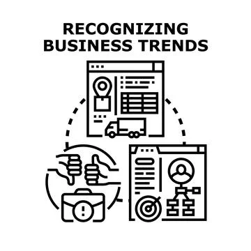 Recognizing business trends analysis strategy success イラスト素材