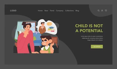 Recognizing child unique path concept. Flat vector illustration Illustrazione stock