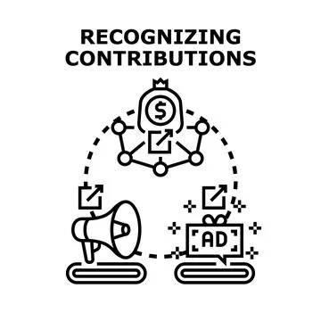 Recognizing contributions for network performance and reward Stock Illustration