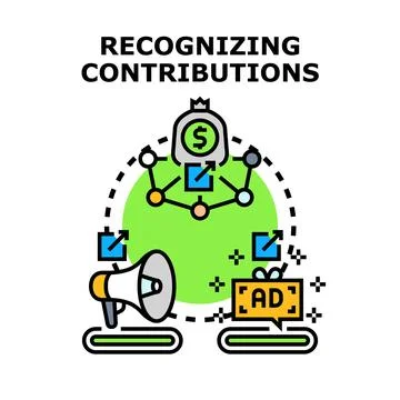 Recognizing contributions for network performance and reward Stock Illustration