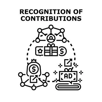 Recognizing contributions, rewards, and online earnings concept Illustrazione stock