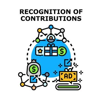 Recognizing contributions, rewards, and online earnings concept Illustrazione stock