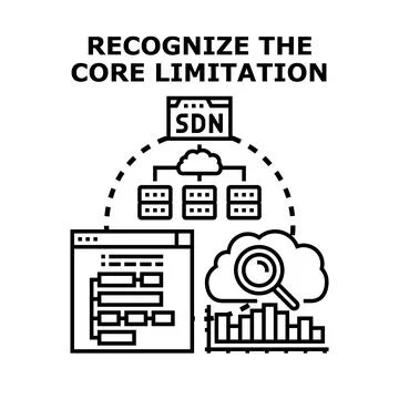 Recognizing core limitation in network architecture development Stock Illustration