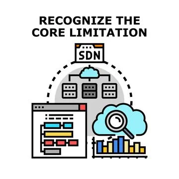 Recognizing core limitation in network architecture development Stock Illustration