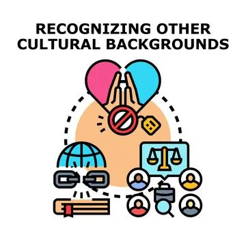 Recognizing cultural differences fostering global understanding and respect Stock Illustration