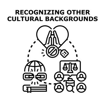 Recognizing cultural differences fostering global understanding and respect Stock Illustration