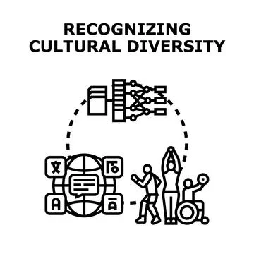 Recognizing cultural diversity and inclusion concept icon Stock Illustration