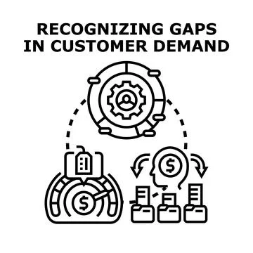 Recognizing customer demand gaps and business opportunities Stock Illustration