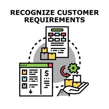 Recognizing customer needs and requirements vector illustration Stock Illustration