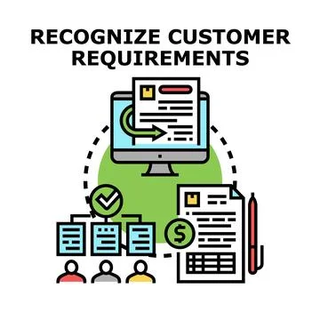 Recognizing customer requirements for business development and success 库存插图