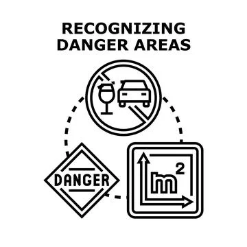 Recognizing danger areas vector concept illustration Stock Illustration