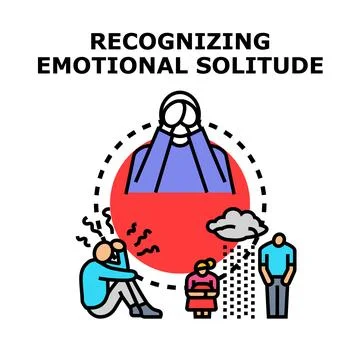 Recognizing emotional solitude and mental health challenges concept Stock Illustration