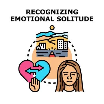 Recognizing emotional solitude and mental well being in urban life Stock Illustration