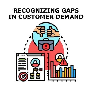 Recognizing gaps in customer demand analysis and strategy Stock Illustration