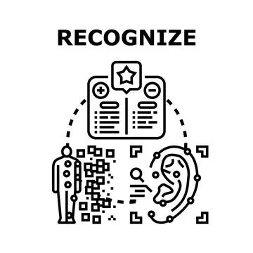 Recognizing human biometrics for identification and verification Stock Illustration