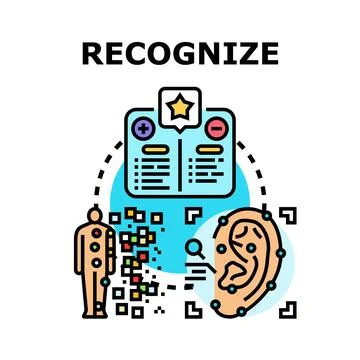 Recognizing human biometrics for identification and verification Stock Illustration
