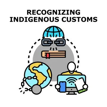 Recognizing indigenous customs and global cultural understanding Stock Illustration