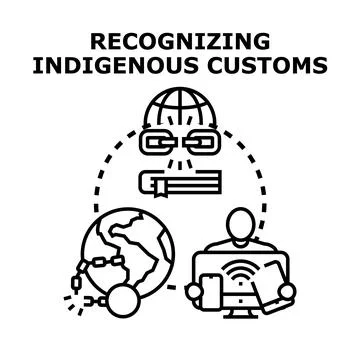 Recognizing indigenous customs and global cultural understanding Stock Illustration