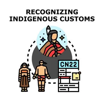 Recognizing indigenous customs celebrating cultural identity vector Stock Illustration