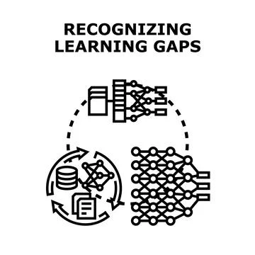 Recognizing learning gaps vector illustration for education problems 스톡 일러스트