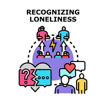 Recognizing loneliness and social problems concept Stock Illustration