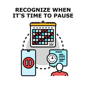 Recognizing the need to pause for stress reduction and rest 스톡 일러스트