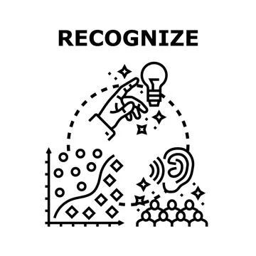 Recognizing patterns, data, and human understanding concept Stock Illustration