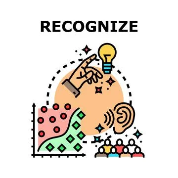 Recognizing patterns, data, and human understanding concept Stock Illustration
